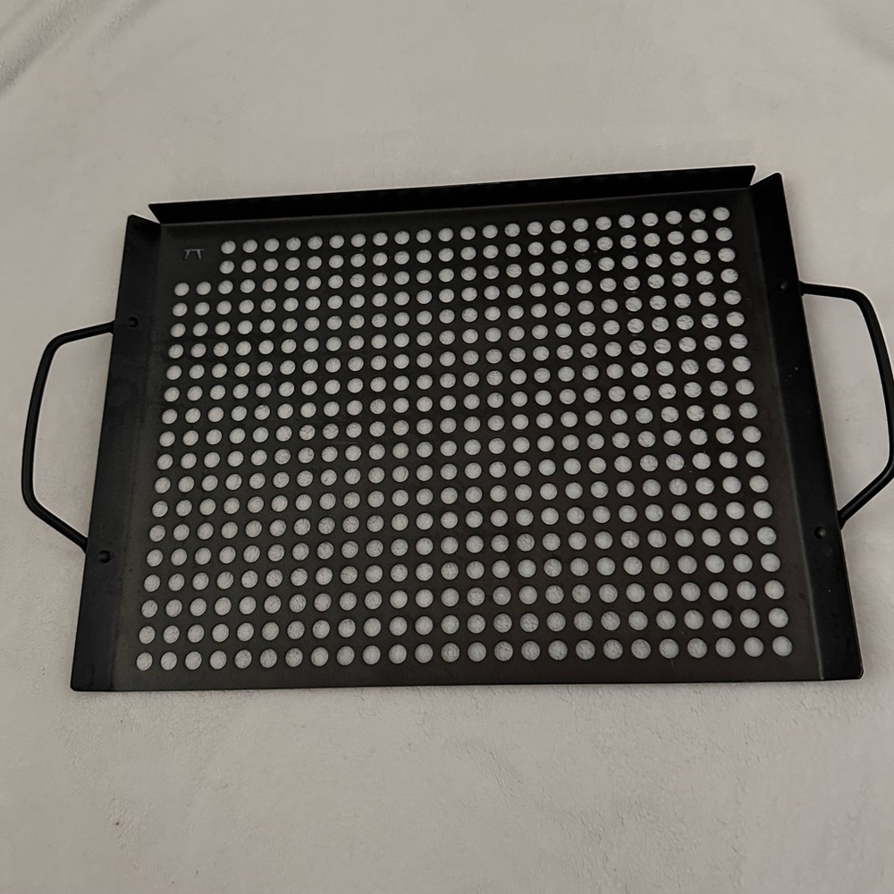 Perforated Metal Grilling Grid with Handles - Black